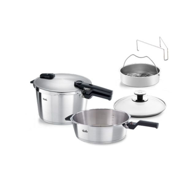 Fissler Snelkookpannenset met stoominzet 4L + 8L  Vitaquick Premium Fissler