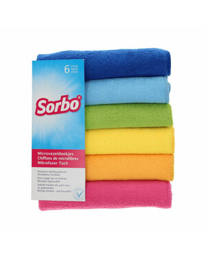 Sorbo Microvezeldoek in verschillende kleuren 40x40cm 6 st