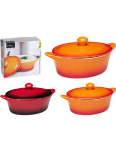 Excellent Houseware Mini pannetje 600ml porselein 2 assorti kleur