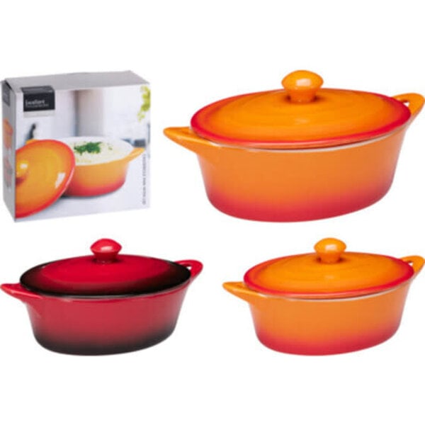 Excellent Houseware Mini pannetje 600ml porselein 2 assorti kleur