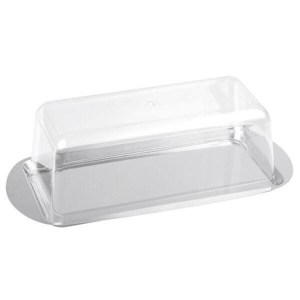 CHG Gross Cakeschaal Torta 35x17cm met stolp RVS