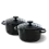 BK Cookware Mini pannetje Cocotte - 10cm set 2 stuks - Jet Black BK Bourgogne