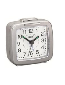 Mebus Wekker Quartz 7x7cm zilver