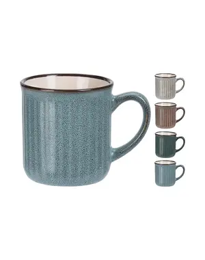 Excellent Houseware Beker Aardewerk 200ml 4ass