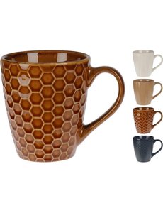  Beker aardewerk 200ml 4 assorti