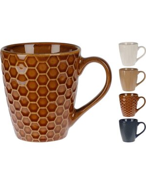  Beker aardewerk 200ml 4 assorti