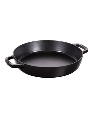 Staub Hapjespan/Paellapan met 2 handgrepen 34cm gietijzer zwart