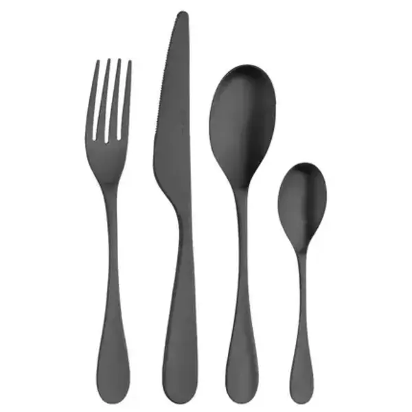 Pintinox Cassette 6 persoons 24-delig Satin zwart Drop