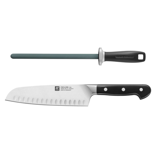 Zwilling Koksmes 18cm en aanzetstaal 23cm