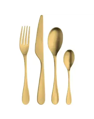 Pintinox Cassette 6 persoons 24-delig Satin goud Drop