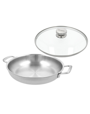 Demeyere Hapjespan/koekenpan met 2 handgrepen + Deksel 28cm