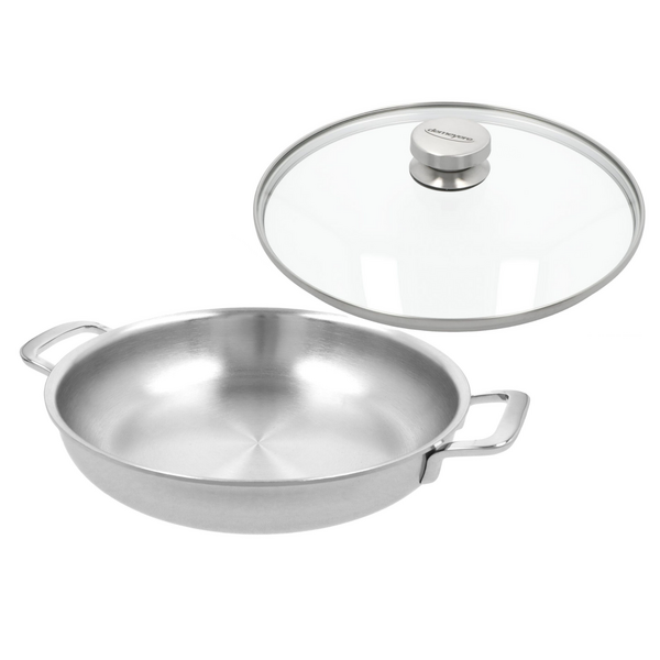 Demeyere Hapjespan/koekenpan met 2 handgrepen + Deksel 28cm