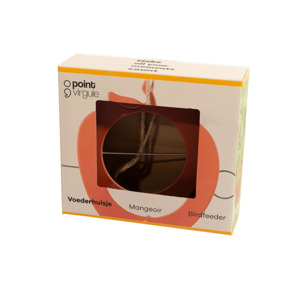 Point-Virgule Voederhuisje appel uit bamboevezel donker oranje