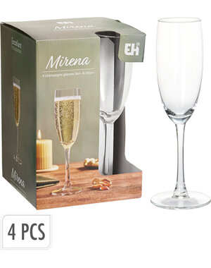 Excellent Houseware Champagneglas 180 ml Mirena set 4 stuks