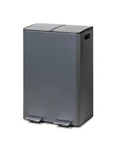 Wicotex Pedaalemmer 60 liter 2x30liter antraciet