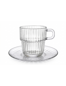 Bormioli Rocco Theeglas - koffieglas 18,5cl met schotel Barshine