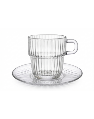 Bormioli Rocco Theeglas - koffieglas 18,5cl met schotel Barshine