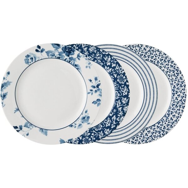 Laura Ashley Bordenset van 4 Assorti platte borden 23cm Laura Ashley