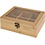 Excellent Houseware Theedoos 6 vakken met venster 21x16cm bamboe