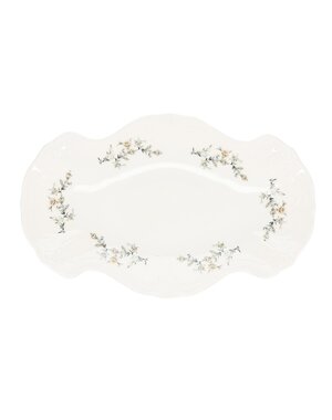 BonBistro Serveerschaal 39x25cm Brown Flower Retro