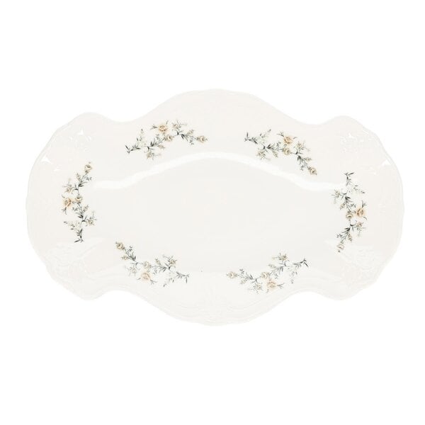 BonBistro Serveerschaal 39x25cm Brown Flower Retro