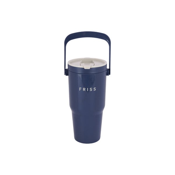 Friss drinkbeker PP 0,8L blauw dubbelwandig - met handvat Friss