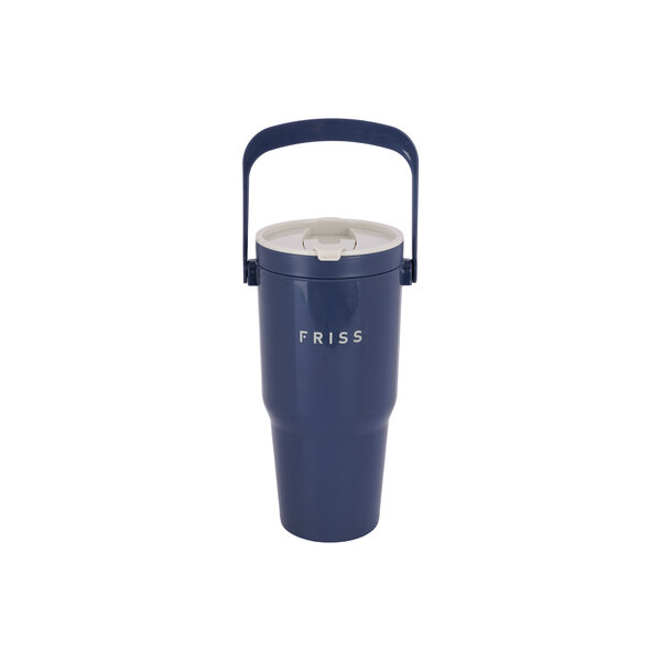 Friss Friss drinkbeker PP 0,8L blauw dubbelwandig - met handvat Friss