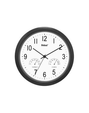 Mebus Quartz wandklok 26cm met thermometer en hygrometer