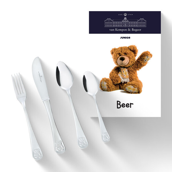 Koninklijke van Kempen & Begeer Kinderbestek Beer 4 delig