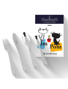 Koninklijke van Kempen & Begeer Kinderbestek Pim en Pom 4 delig