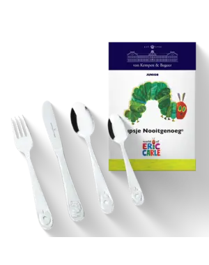 Koninklijke van Kempen & Begeer Kinderbestek Rupsje Nooitgenoeg 4 delig