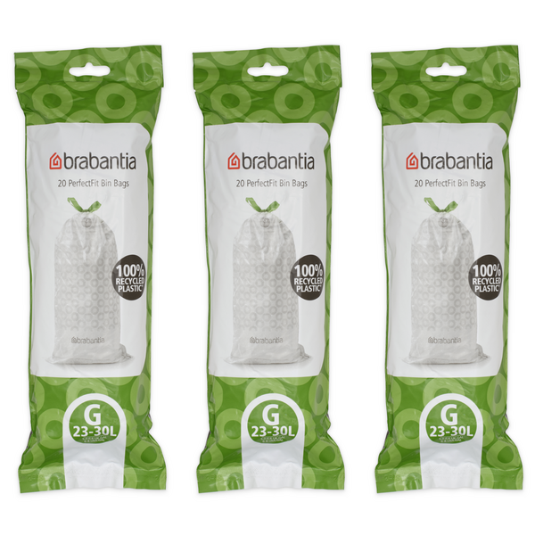 Brabantia Afvalzakken PerfectFit G, 23-30L, 60 stuks