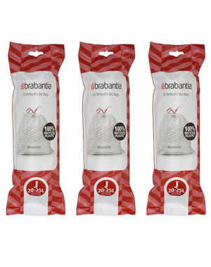 Brabantia Afvalzakken PerfectFit J, 20-25L, 60 stuks