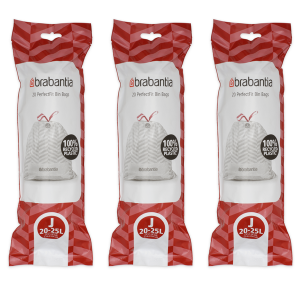 Brabantia Afvalzakken PerfectFit J, 20-25L, 60 stuks