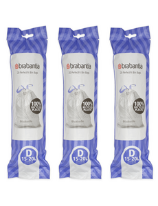 Brabantia Afvalzakken PerfectFit D, 20L, 60 stuks