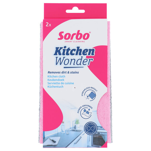 Sorbo Kitchen Wonder Vaatdoek 32x38 cm (2 stuks) roze