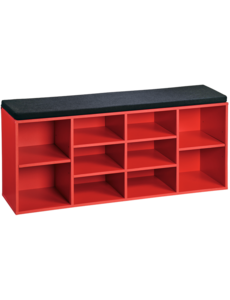 Kesper Schoenenkast rood met zitkussen 103,5cm