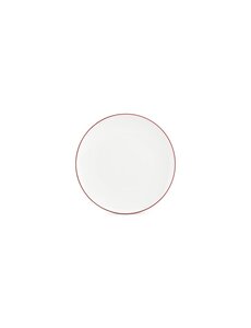 BonBistro Bord plat 24cm coupe burgundy rim Basic White