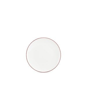 BonBistro Bord plat 24cm coupe burgundy rim Basic White