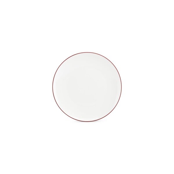 BonBistro Bord plat 24cm coupe burgundy rim Basic White