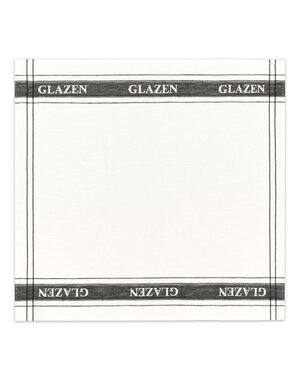 DDDDD Theedoek - Glazendoek glazen wit/zwart