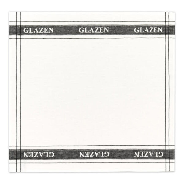 DDDDD Theedoek - Glazendoek glazen wit/zwart