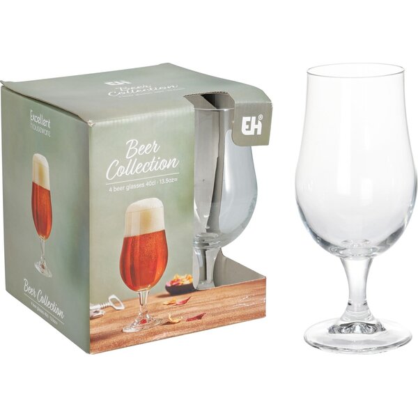 Excellent Houseware Bierglas 40cl set van 4