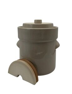  Fermentatiepot 5L met verzwaringsstenen aardewerk grijs