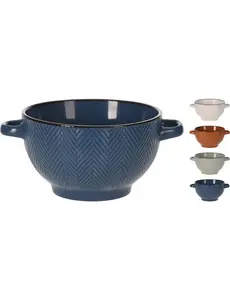 Siaki Soepkom 680ml aardewerk 4 assorti