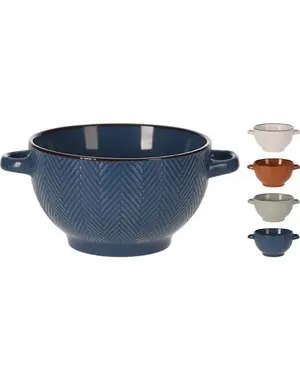 Siaki Soepkom 680ml aardewerk 4 assorti