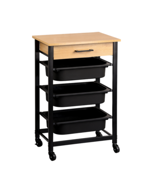 Kesper Keukentrolley 47x37x81,5cm met drie bakken zwart