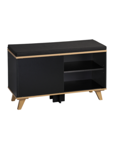 Kesper Schoenenkast met zitkussen 77x30x48cm zwart