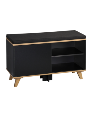 Kesper Schoenenkast met zitkussen 77x30x48cm zwart