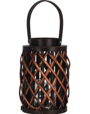 Pro Garden Lantaarn riet 25cm bruin